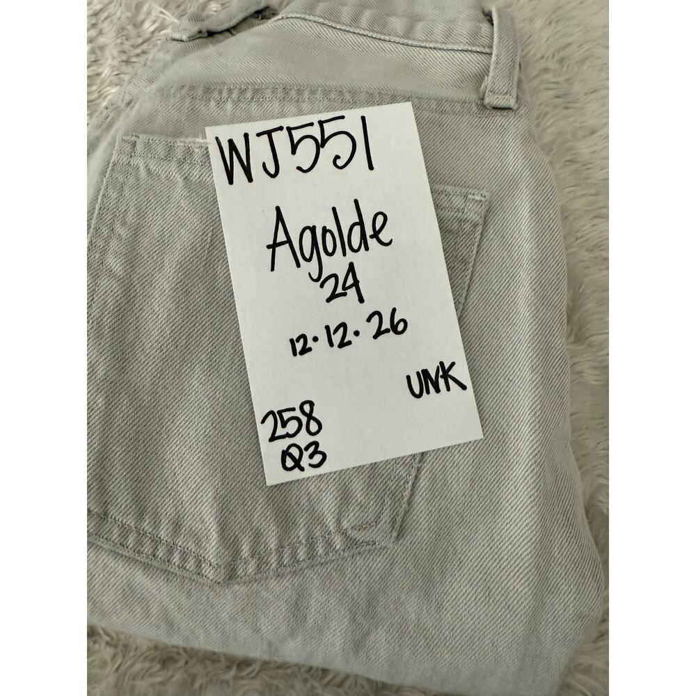 AGOLDE Criss Cross Jeans Women's 24 in Gray 100% Organic Cotton Light Wash - Picture 3 of 8